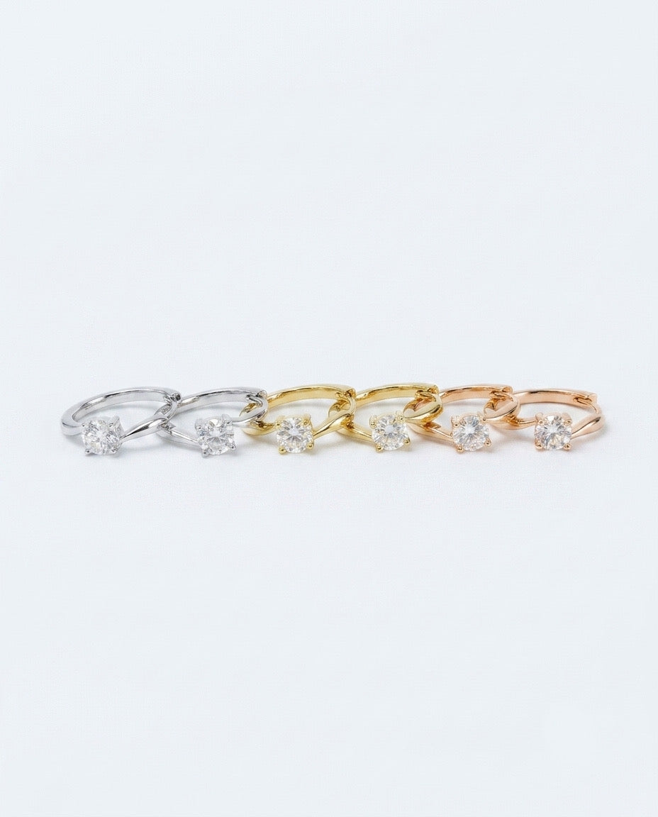 Bypass Hoops - Rose Gold