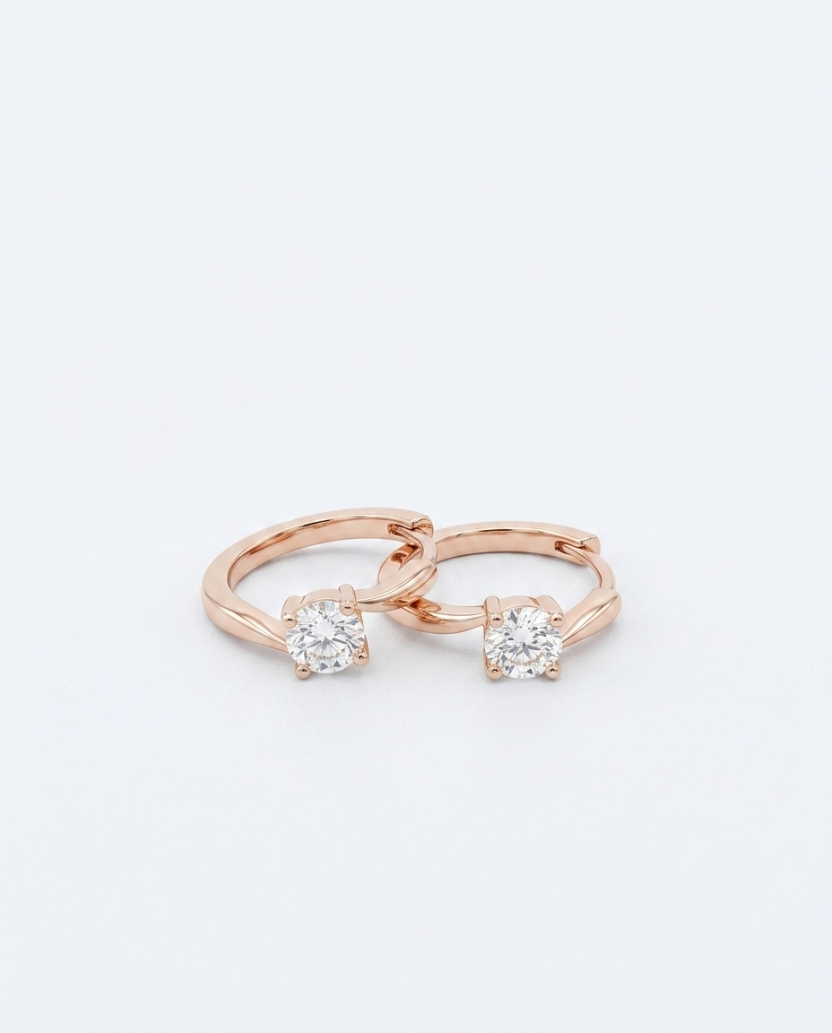 Bypass Hoops - Rose Gold
