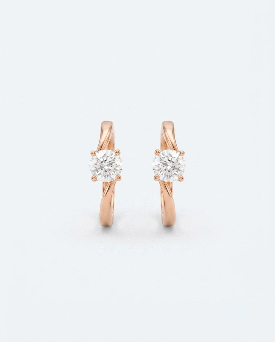 Bypass Hoops - Rose Gold