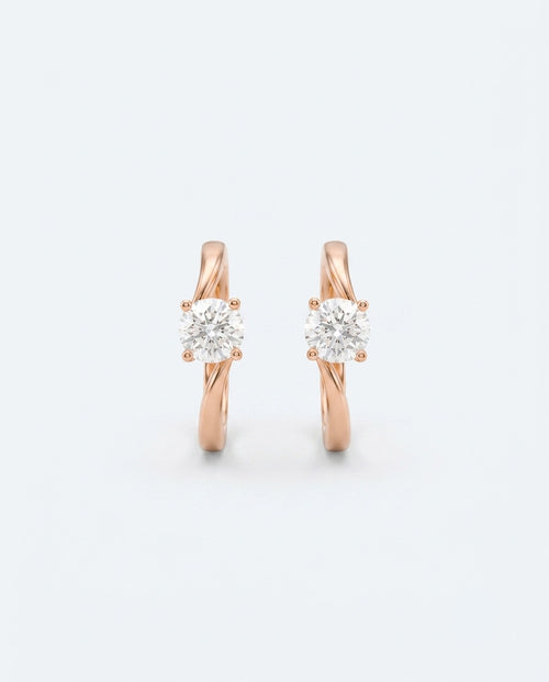 Bypass Hoops - Rose Gold
