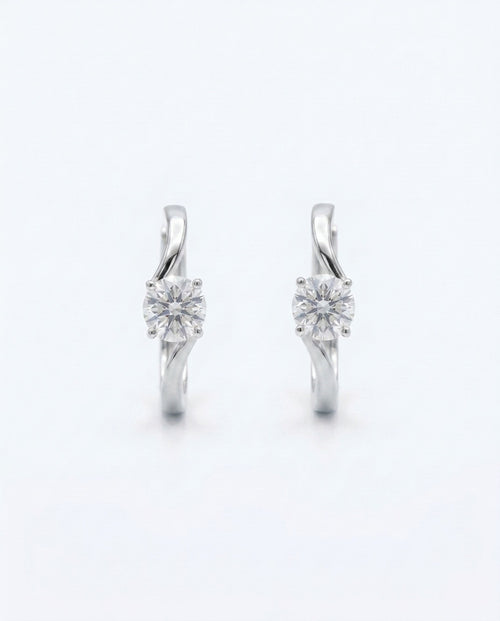 s o n o Bypass Hoops Silver Earrings - 925 Sterling Silver Minimalist Hoops