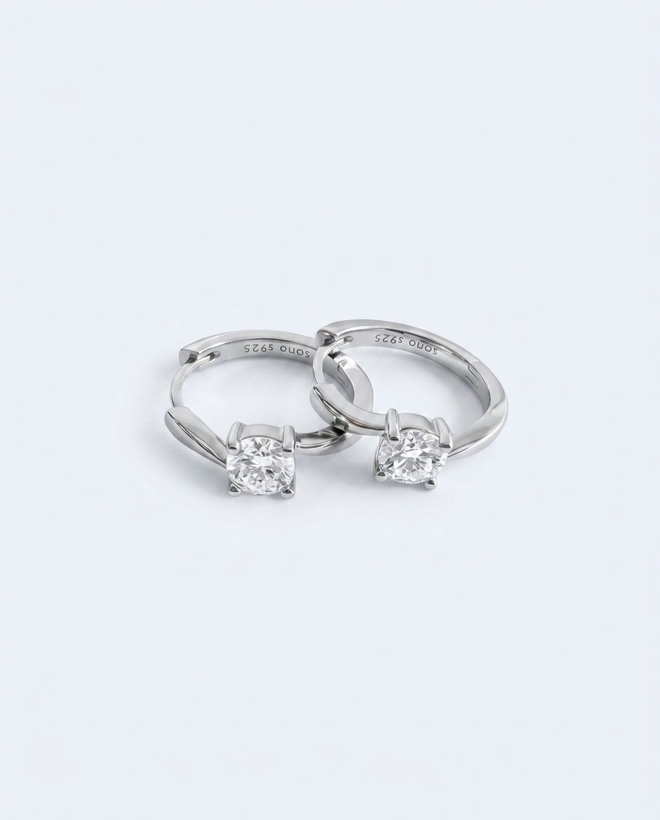 s o n o Bypass Hoops Silver Earrings - 925 Sterling Silver Minimalist Hoops