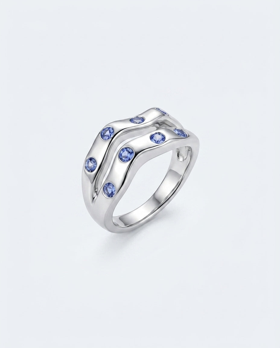 s o n o Meander Ring Silver - Wave Design Minimalist Ring