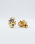 s o n o Pebble Studs Gold Earrings - Organic Shape Minimalist Studs
