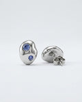 s o n o Pebble Studs Silver Earrings - Organic Shape Minimalist Studs